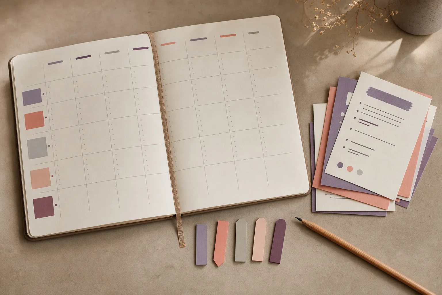A weekly planner surrounded by organized job search notes and browser tabs